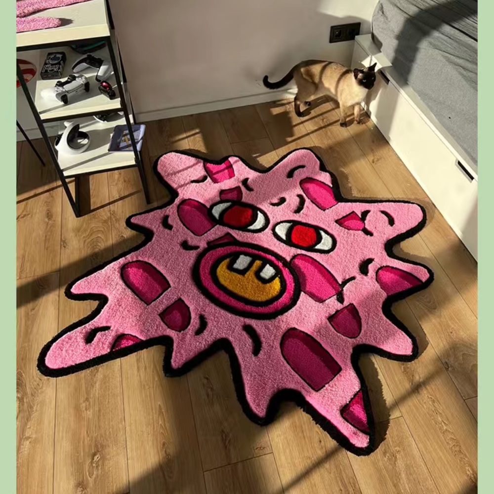 Stepped on Cherry Bomb rug